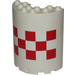 LEGO Cylinder 3 x 6 x 6 Połowa z Czerwony I Biały Tiles Naklejka (87926)