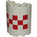 LEGO Cylindre 3 x 6 x 6 Demi avec rouge et blanc Tiles Autocollant (87926)