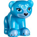 LEGO Azur foncé Bear (Sitting) avec blanc Swirl Modèle et Bleu Yeux (31775)