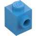 LEGO Donker azuurblauw Steen 1 x 1 met Nop aan Eén Kant (87087)