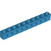 LEGO Dark Azure Backstein 1 x 10 mit Löcher (2730)