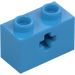 LEGO Dark Azure Stein 1 x 2 mit Achsloch (&#039;+&#039; Öffnung und Unterrohr) (31493 / 32064)