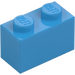 LEGO Mørk Azure Klods 1 x 2 med bundrør (3004 / 93792)