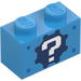 LEGO Dark Azure Brick 1 x 2 with White Question Mark on Dark Blue Gear Cog with Bottom Tube (76887 / 107964)