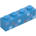 LEGO Dark Azure Brick 1 x 4 with Blue Squares / Pixels (3010 / 102724)