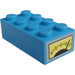 LEGO Azur foncé Brique 2 x 4 avec Gauge Autocollant (3001)