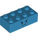 LEGO Dark Azure Brick 2 x 4 with Stocko Face (3001 / 39037)