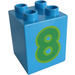 LEGO Dark Azure Duplo Brick 2 x 2 x 2 with &#039;8&#039; (13171 / 28938)
