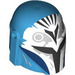 LEGO Dark Azure Helmet with Sides Holes with White and Gray Mandalorian Pattern (3807 / 104549)