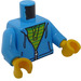 LEGO Celeste oscuro Sudadera con Verde brillante Striped Camisa Torso (973 / 76382)