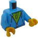 LEGO Dark Azure Hoodie mit Bright Green Striped Shirt Torso (973 / 76382)