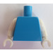 LEGO Dark Azure Plain Minifig Torso with White Arms and White Hands (76382 / 88585)