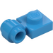 LEGO Dark Azure Platte 1 x 1 mit Clip (Dicker Ring) (4081 / 41632)