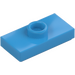 LEGO Dark Azure Plate 1 x 2 with 1 Stud (with Groove and Bottom Stud Holder) (15573)