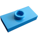 LEGO Dark Azure Plate 1 x 2 with 1 Stud (with Groove and Bottom Stud Holder) (15573 / 78823)