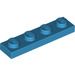 LEGO Dark Azure Plate 1 x 4 (3710)