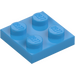 LEGO Dark Azure Plate 2 x 2 (3022)