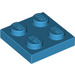 LEGO Dunkles Azurblau Platte 2 x 2 (3022)