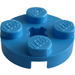 LEGO Dark Azure Plate 2 x 2 Round with Axle Hole (4032)