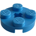 LEGO Dark Azure Plate 2 x 2 Round with Axle Hole (with &#039;+&#039; Axle Hole) (4032)