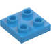 LEGO Dark Azure Plate 2 x 2 with Hole with Underneath Cross Support (10247)