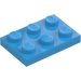 LEGO Dark Azure Plate 2 x 3 (3021)