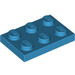 LEGO Azur Foncé assiette 2 x 3 (3021)