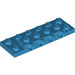 LEGO Dark Azure Platte 2 x 6 x 0.7 mit 4 Bolzen auf Seite (72132 / 87609)