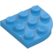 LEGO Dark Azure Plate 3 x 3 Round Corner (30357)