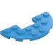 LEGO Mørk asurblå Plate 3 x 6 Rund Halv Sirkel med UtskjæRing (18646)