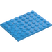 LEGO Dark Azure Plate 6 x 8 (3036)