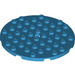 LEGO Dark Azure Plate 8 x 8 Round Circle (74611)
