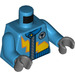 LEGO Donker Azuurblauw Race Auto Rally Driver met Lightning Bolt Minifig Torso (973 / 76382)