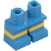 LEGO Dark Azure Short Legs with Yellow Stripe (16709 / 41879)