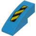 LEGO Dark Azure Slope 1 x 3 Curved with Black and Yellow Danger Stripes Cutout Pattern Left Sticker (50950)