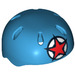 LEGO Donker Azuurblauw Sport Helm met Vent Gaten met Rood Star (12631 / 46303)