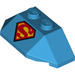 LEGO Mørk Azure Kile 2 x 4 Tredobbelt med Supergirl logo (36022 / 47759)