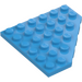 LEGO Dark Azure Wedge Plate 6 x 6 Corner (6106)