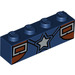 LEGO Dark Blue Brick 1 x 4 with Captain America&#039;s shirt (3010 / 33602)