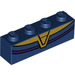 LEGO Donkerblauw Steen 1 x 4 met Gold Neck (3010 / 38575)