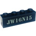 LEGO Bleu foncé Brique 1 x 4 avec &#039;JW16N15&#039; Autocollant (3010)