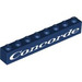 LEGO Dark Blue Brick 1 x 8 with &quot;Concorde&quot; (3008 / 103905)