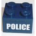 LEGO Dunkelblau Backstein 2 x 2 mit &#039;Polizei&#039; Aufkleber (3003)