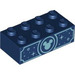 LEGO Bleu foncé Brique 2 x 4 avec Mickey Mouse Diriger et Stars (3001 / 102135)