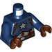 LEGO Azul oscuro Capitán America con Chin Strap Minifigura Torso (973 / 76382)