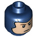 LEGO Dark Blue Captain America with White Jumpsuit Minifigure Head (Recessed Solid Stud) (3626 / 46005)