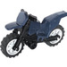 LEGO Dark Blue Dirt Bike with Black Chassis and Medium Stone Gray Wheels