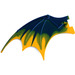 LEGO Dunkelblau Drachen Flügel 19 x 11 mit Gelb Trailing Kante (51342 / 57004)