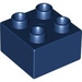 LEGO Donkerblauw Duplo Steen 2 x 2 (3437 / 89461)