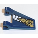 LEGO Dark Blue Flag 2 x 2 Angled with Gold Tip (left) Sticker without Flared Edge (44676)